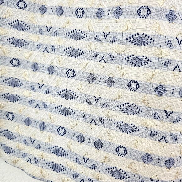 J. CREW F Women Sz 10 Gold Blue White Metallic Jacquard Brocade Skirt Lined Zip - Picture 8 of 10